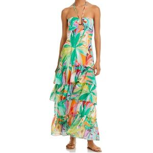 Wayf O.O.O Halter Neck Tiered Maxi Dress